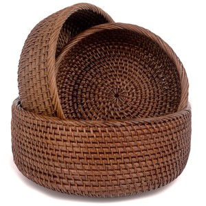 Handcrafted Bamboo <b>Stackable</b> <b>Basket</b> Set with Handles - Wholesale - Product Image 4