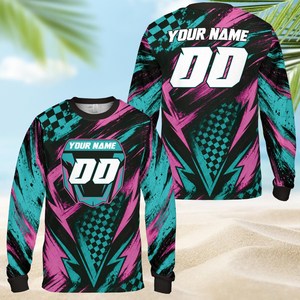Maillot de motocross respirant personnalisé, chemise de moto tout-terrain personnalisée avec nom et numéro, sans manches, vêtements de sport de course, cadeau pour pilote MX adulte, OEM - Product Image 5