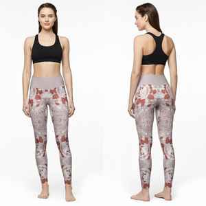 Women's High Waist Yoga Running Pants Leggings Best Quality Custom New <b>Fabric</b> Embroidery Digital Printing Logo with Pockets - Product Image 4