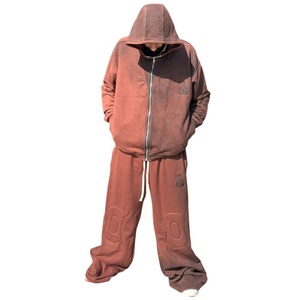 ชุดสเวตเตอร์และฮู้ดสำหรับผู้ชายชุดวอร์มผ้าคอตตอนทรงหลวมสไตล์สตรีทแวร์ผ้าคอตตอนสีล้วนสำหรับคน100% ออกแบบได้ตามต้องการ - Product Image 1