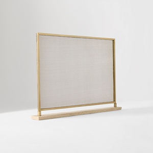 Paravent de cheminée autoportant en métal à cadre fin moderne, grille de protection résistante à la chaleur et aux étincelles, bouclier de foyer minimaliste - Product Image 2