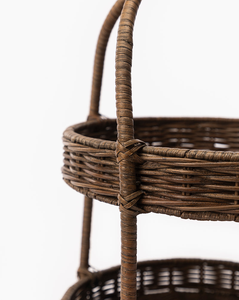 New Arrival Two Tier Natural Rattan Serving <b>Tray</b> Stand Eco Friendly Display <b>Tray</b> Wholesale Bulk Supplier Home <b>Decor</b> Organizer - Product Image 3