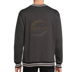 เสื้อสเวตเชิ้ตผู้ชาย คอกลม ลายเชฟรอน ผ้าฝ้ายฟลีซ 100% กันลม ระบายอากาศได้ดี ปลายแขนเสื้อลายทางสีดำ - Product Image 5