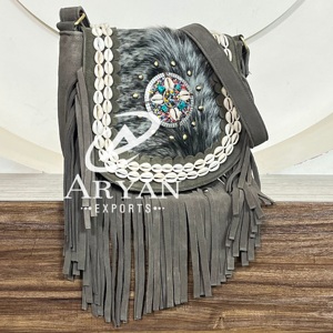New Personalized Designer Hand Tooled Genuine Leather Fringe Crossbody Bag Suede Leather <b>Shoulder</b> Handbag Perfect for Women's - Product Image 1