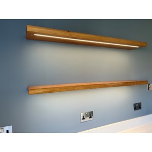 Contemporary Oak Wood Wall Shelf with Integrated Lighting - Wholesale - Product Image 2