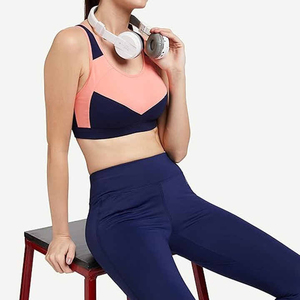 Soutien-gorge de sport respirant à maintien élevé pour femme, prix abordable, logo personnalisé sur le devant, en Spandex/Nylon, sans couture, pour le fitness, vente en gros OEM - Product Image 5