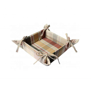 100% coton brodé panier à pain famille taille noir corde organisateur de stockage salle à manger Table écologique lavable en gros - Product Image 6