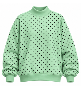 Sudadera Ecológica Transpirable de Cuello Redondo Verde Menta para Mujer, Manga Larga, Informal, con Logotipo Frontal, Otoño/Invierno - Product Image 6