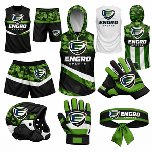 Ensemble de maillots de football de compression personnalisés 7v7 pour jeunes et hommes, maillot d'entraînement d'équipe de football 7v7 noir - Product Image 1