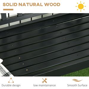 Panca da Giardino in WPC a 3 Posti con Schienale e Braccioli, Resistente alle Intemperie, Grigia, per Esterni, Patio o Parco - Product Image 6