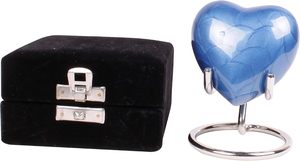 Urne en forme de cœur avec glaçure craquelée, pièce décorative artisanale moderne pour la maison - Product Image 4