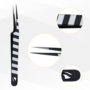 Pince à épiler pour cils Stahlmann Pro, professionnelle, de haute qualité, avec logo personnalisé, en acier inoxydable, lisse, dentelée, fine, durable, prise en main parfaite - Product Image 5