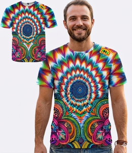 Wholesale <b>Men</b> Plus Size Sublimation T Shirts 100% Cotton Breathable Quick Dry Customizable Streetwear Front Logo Printing - Product Image 1