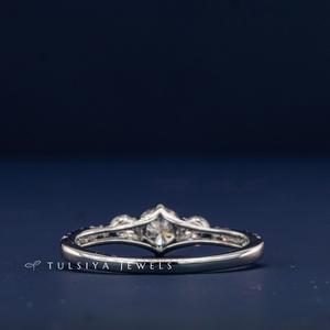 14K Solid Gold Pointer Shape Diamond Ring for Women Natural Diamond Fine Jewelry Elegant Wedding Ring Modern Design <b>Gift</b> - Product Image 3