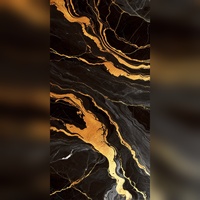 Carrelage mural en céramique de style Marquina noir et or moderne de qualité supérieure, finition intérieure élégante, non émaillé, type brique réfractaire, 300x600mm, épaisseur 8mm, pour hall, vente en gros