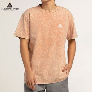 บริการ OEM เสื้อยืดทรงหลวมพิมพ์ลายตามสั่งสำหรับผู้ชาย ผ้าฝ้าย 100% ขายส่งราคาถูก เสื้อยืดผู้ชายแบบย้อมสีเอซิด - Product Image 3