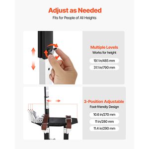 Pali da Lavoro Regolabili in Alluminio per Cartongesso 19.1-31.1 Pollici, Capacità 103 Kg, Piedini in Gomma Antiscivolo, Doppia Molla Ammortizzante - Product Image 4