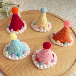 Pet <b>Cat</b> Birthday <b>Hat</b> Pet Party Dress Up Photo Decoration Dog Neck Cute Handmade Set Dog Accessories for Small Cotton Material - Product Image 2