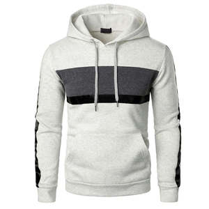 Sweat-shirt à capuche décontracté gris clair pour homme, pull-over tendance hiver - Product Image 1