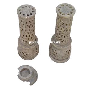 ขวดธูปแกะสลักจากหินสบู่ธรรมชาติสำหรับกลิ่นหอมของบ้านและวัด - Product Image 2