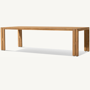 Mesa rectangular de estilo moderno en oferta, ideal para comedor o restaurante al aire libre, hecha de madera. - Product Image 1