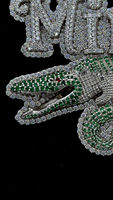 S925 Sterling Silver Crocodile Pendentif Bling Couleur Moissanite Diamant Glacé Personnalisé 3D Sauvage Féroce Animal Hip Hop Bijoux