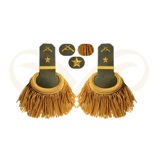Epaulettes Ajustables con Flecos de Hilo Dorado y Verde Personalizados para Equipos de Defensa Personal y Uniformes Ceremoniales - Product Image 1