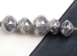 Collar de cuentas de diamantes naturales facetados de 4 mm, color gris, negro, marrón, para hacer un hilo de 12 pulgadas para la elaboración de joyas, pulseras, 52 ct. - Product Image 5