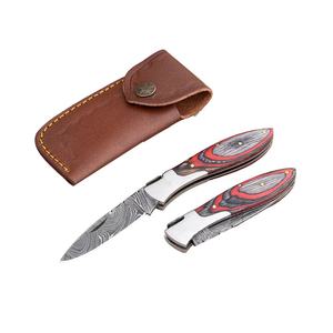 Couteau de poche Jexmoo OEM artisanal en acier Damas de qualité industrielle, 7 pouces, avec étui en cuir, idéal pour un cadeau d'anniversaire ou un cadeau pour témoin de mariage - Product Image 2