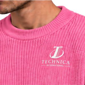 Bright <b>Pink</b> <b>Mens</b> Oversized Crewneck Sweatshirt Long Sleeve Casual Pullover Loose Fit Streetwear Winter Fashion Cotton <b>Jumper</b> Top - Product Image 5