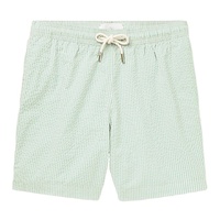 Hoge kwaliteit op maat gemaakte logo ademende snel drogende mid-waist canvas heren casual zwemshorts met trekkoord sluiting, op maat gemaakte kleur