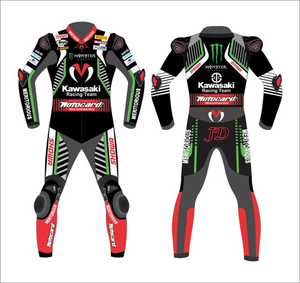 Traje de Carreras Rawasaki Ninja de Cuero Vacuno/Canguro, Mono de Una Pieza con Armadura de Nivel 2 CE |   Fabricante OEM Personalizado - Product Image 1
