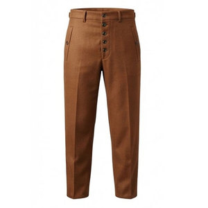 Pantalón de Guerra Alemán Tradicional, Estilo Clásico, Corte Recto, Cintura Media, Lona Ligera, Cintura Ajustable, Costuras Resistentes - Product Image 1