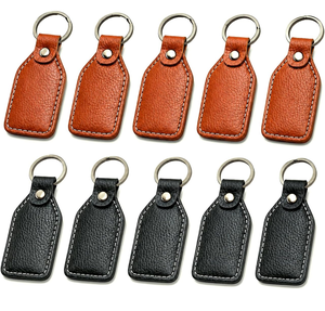 Leather Key Chain Custom Promotional Gift Personalized Keychain Leather Keychain Rectangular Black Durable Metal <b>Carabiner</b> Hook - Product Image 6