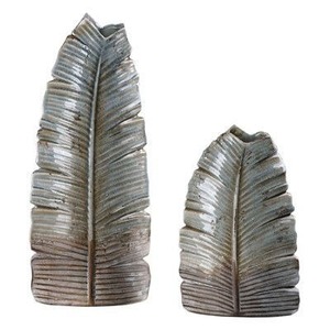 แจกันใบตองโลหะทำมือ ชุดแจกันตกแต่งสไตล์โบฮีเมียน สำหรับตกแต่งบ้าน - Product Image 1