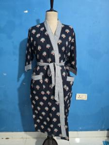 Kimono Indio Hecho a Mano 100% Algodón con Estampado Floral, Vestido Tipo Bikini, Ropa de Dormir Informal para Mujer, para Otoño, Primavera, Vacaciones en la Playa - Product Image 6