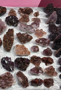 Natural Red Amethyst Cluster Lot Raw Hematoid Quartz <b>Crystal</b> Specimen Rough Mineral <b>Geode</b> Cluster for Home Decor Healing - Product Image 3