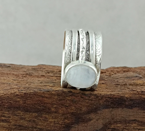 Wholesale 925 Sterling Silver Amethyst Gemstone Classic Party <b>Spinner</b> <b>Ring</b> Floral Filigree Multi Band Anti Anxiety Meditation - Product Image 1