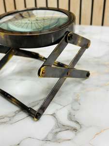 Loupe pliante en laiton antique |   Loupe de bureau réglable pour la lecture et l'inspection - Product Image 3