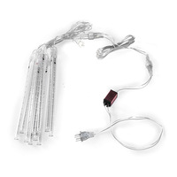 Guirlande lumineuse solaire en forme de pluie de météores, à brancher, étanche IP65, pour décoration de sapin de Noël, jardin, mariage, fête, vacances