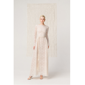 Vestido Casual Elegante para Mujer al por Mayor, ASTORIA LACE GOWN, Manga Larga, Corte Entallado, ODM, Marca Privada, Vestidos de Mujer para Primavera/Verano - Product Image 1