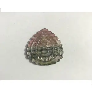 BI-COLOR NATURAL TOURMALINE Hand Carved Pear Shape Loose Gemstone 3mm Dual Color Diamond <b>Crystal</b> Slice <b>Rare</b> Beautiful Natural - Product Image 1