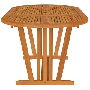 Table de jardin extensible en bois d'eucalyptus massif, mobilier d'extérieur naturel - Product Image 3