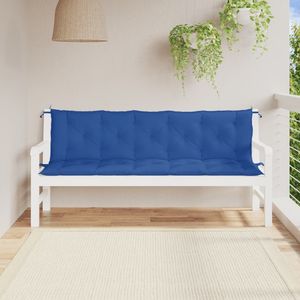 Lot de 2 coussins de banc de jardin en tissu Oxford bleu 100 % polyester – Coussins et oreillers d'extérieur élégants - Product Image 1