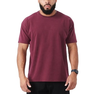 Custom OEM High Quality Custom 100% Cotton Blank <b>T</b>-<b>shirt</b> Crewneck Trend Oversize Men's <b>Heavy</b> <b>T</b>-<b>shirt</b> Stock - Product Image 1