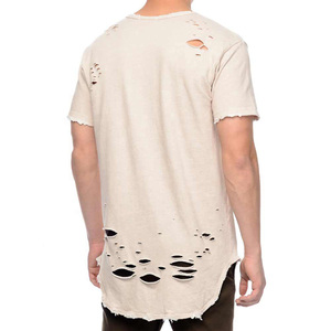 T-shirts Homme Distressed en Gros Spandex/Coton Haute Qualité Personnalisés Lavage Vintage Effet Usé Manches Courtes Streetwear - Product Image 2