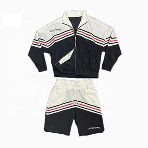 Men's <b>Waterproof</b> Windbreaker Set Hooded Sporty <b>Jacket</b> and Shorts Color Blocking Yellow Black Polyester Spring Wear - Product Image 6