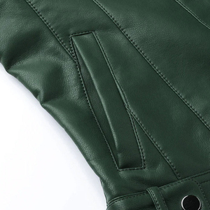 เสื้อแจ็คเก็ตมอเตอร์ไซค์หนังแท้สีแดงเบอร์กันดีสำหรับผู้หญิง กันน้ำ แต่งกระดุม ทรงเข้ารูป ซิปไขว้ ดีไซน์เนอร์สไตล์ ผลิตจำนวนมากแบบ OEM - Product Image 6