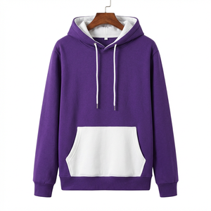 <b>Pink</b> Unisex Hooded <b>Sweatshirt</b> Solid Color Cotton Fleece Oversized Casual Pocket Autumn Knitted Style Hoodie - Product Image 3