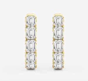 <b>Hoops</b> Earrings Diamond Earrings Gold and <b>Silver</b> Earrings Natural and Lab Grown Diamonds Earrings <b>Hoops</b> Fine Jewelry for Women - Product Image 4